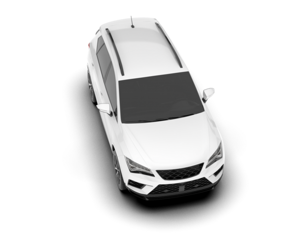 Modern araba arka planda izole edilmiş. 3D görüntüleme - illüstrasyon