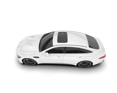 Siyah arka planı olan beyaz modern bir araba.