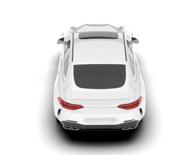 Modern lüks beyaz araba. Yan görünüş. 3d illüstrasyon