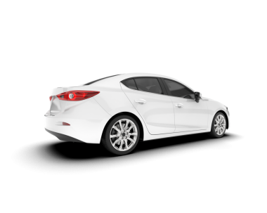 beyaz arkaplanda izole edilmiş bir araba