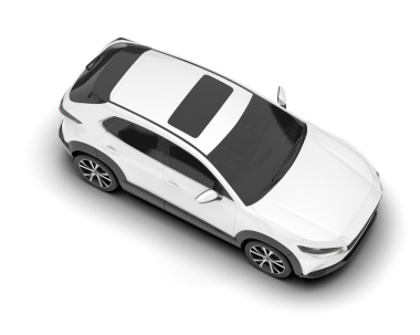 Araba beyaz zemin üzerine.