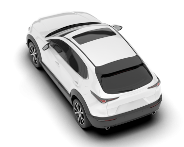 Modern şehir arabası beyaz arka planda izole edildi. 3 boyutlu resimleme - 3 boyutlu