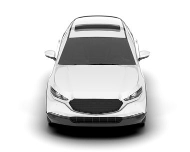 Beyaz arka planda bir araba. 3d oluşturma