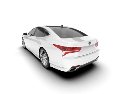 Araba beyaz arka planda izole edilmiş. 3D görüntüleme - illüstrasyon