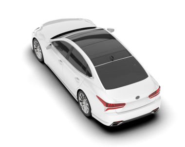 Beyaz arka planda izole edilmiş beyaz lüks modern spor araba. Yan görünüş. 3d oluşturma