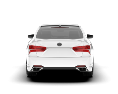 Beyaz arka planda modern beyaz lüks sedan. 3d illüstrasyon.