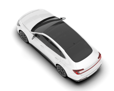 Beyaz arkaplanda izole edilmiş beyaz araba 3 boyutlu görüntüleme