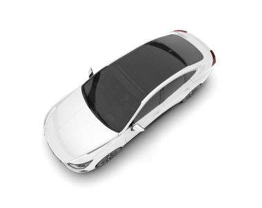 Siyah arka planda izole edilmiş beyaz modern araba - 3 boyutlu illüstrasyon