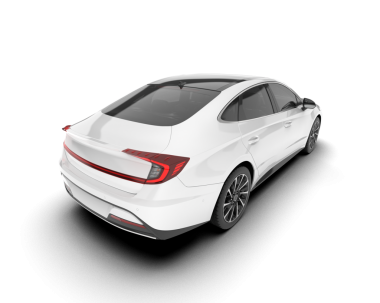 Gerçekçi bir araba. Ön manzara. vektör illüstrasyonu