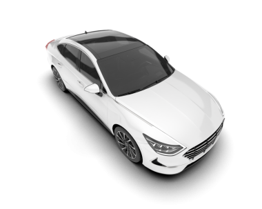 Modern araba beyaz arka planda izole edilmiş. 3 Boyutlu Hazırlama