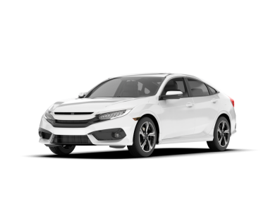 Beyaz araba arka planda izole edildi.