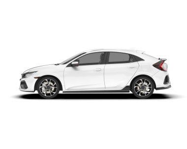 beyaz arkaplanda araba ön görünümü.