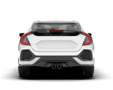 Beyaz arka planda cipi olan gerçekçi bir araba. 3d oluşturma.