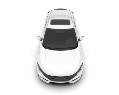 Gerçekçi araba manzarası. Beyaz arka planda izole edilmiş. 3d oluşturma