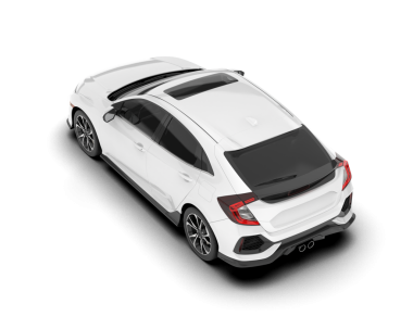 Gri arka planda izole edilmiş modern beyaz araba - 3 boyutlu illüstrasyon