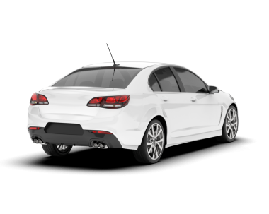 Beyaz arka planda modern bir araba. 3d oluşturma