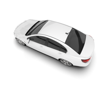 Beyaz arka planda modern bir araba. 3d illüstrasyon.