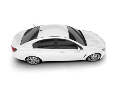 Boş beyaz arkaplanı olan gerçekçi bir araba