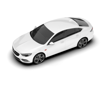 Uzun gölgeli beyaz modern bir araba. 3d oluşturma