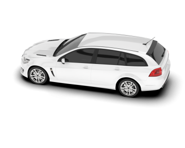 Beyaz arkaplandaki araba.