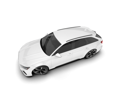 Beyaz arka planda izole edilmiş beyaz modern araba. 3d illüstrasyon.