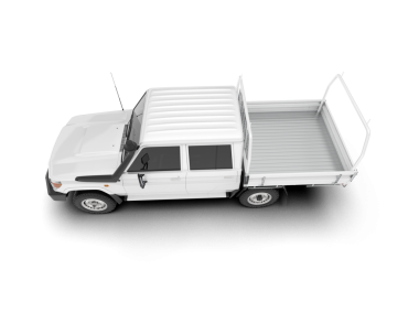 Modern bir kamyonetin 3 boyutlu görüntüsü.