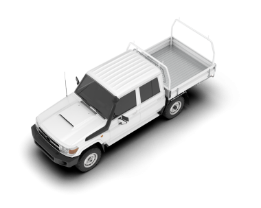 Araç yerine karavanı olan beyaz bir kamyon. Beyaz arka planda bir karavan. 3 boyutlu mükemmel bir görünüm