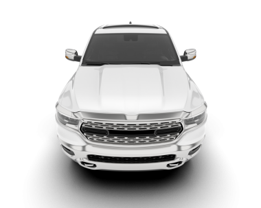 Gri arka planda beyaz bir araba. yüksek - kalite 3d düzenleyici.