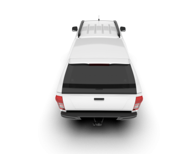 İzole edilmiş beyaz cip arabası. 3d illüstrasyon