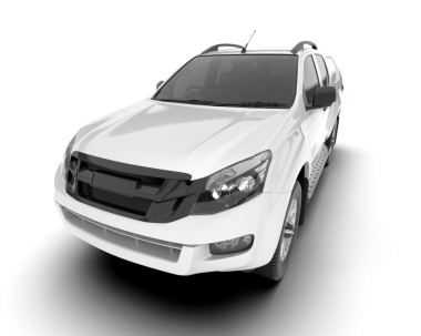 Küçük beyaz arka planı olan beyaz bir araba.