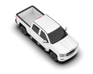 Uzun gölgeli beyaz, modern bir minivan. Araba beyaz arka planda izole edilmiş. 3d oluşturma.