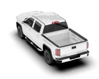 Beyaz arka planda bir kamyonet. 3d oluşturma