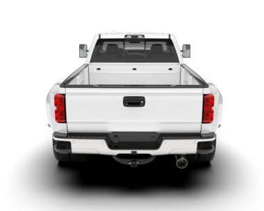 Beyaz kamyonet siyah arkaplanda izole edildi