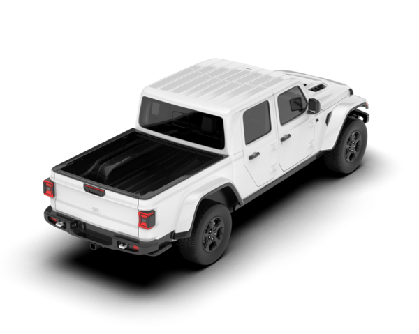 3 boyutlu illüstrasyon. Beyaz arka planda beyaz bir kamyonet