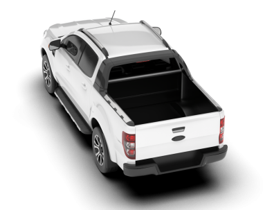 Bir markanın 3 boyutlu görüntüsü - daha az kamyonet beyaz arka planda izole edildi