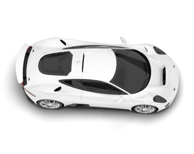 modern lüks beyaz araba - üst görünüm