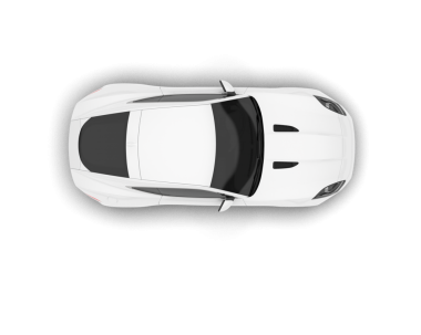 Gri arkaplandaki araba, üst görünüm.