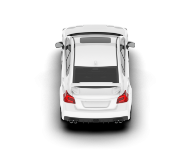 Beyaz araba arka tarafta.