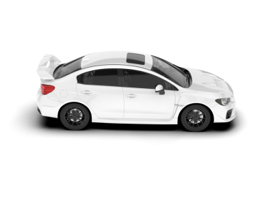 beyaz arkaplanda izole edilmiş boş ekranlı modern araba, 3 boyutlu illüstrasyon.