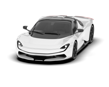 3 boyutlu arkaplanda modern beyaz araba