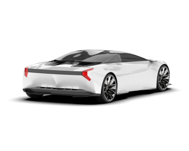 Modern araba arka planda izole edilmiş. 3D görüntüleme - illüstrasyon