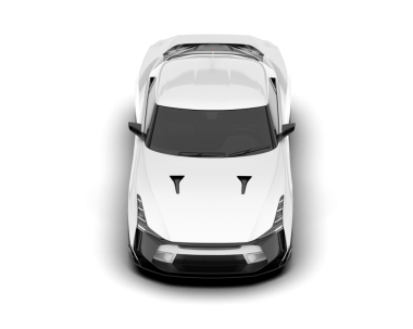 Siyah arka planda beyaz araba. 3d illüstrasyon