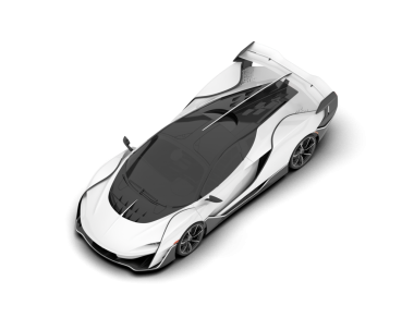 Stüdyo ortamında markalı, jenerik konsept bir arabanın 3 boyutlu çizimi