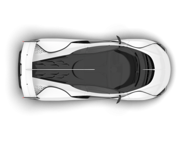 Modern araba manzarası. Gri arkaplanda üst görünüm. Üst Manzara. 3d illüstrasyon