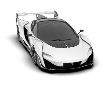 Beyaz arka planda modern lüks beyaz araba.