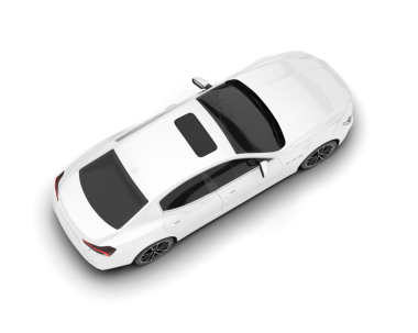 Beyaz arka planı boş bir araba. 3d oluşturma