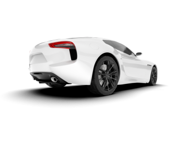 Beyaz arka planda modern bir araba. 3d illüstrasyon