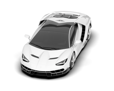 Siyah arka planda izole edilmiş süper modern beyaz araba. 3d illüstrasyon.