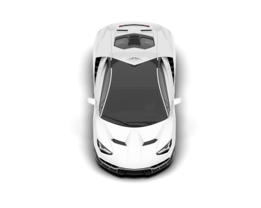Siyah arka planda izole edilmiş beyaz spor araba. 3d oluşturma