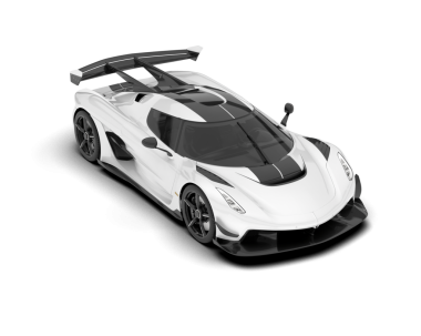 Modern araba. Beyaz arka planda bir araba. 3d illüstrasyon
